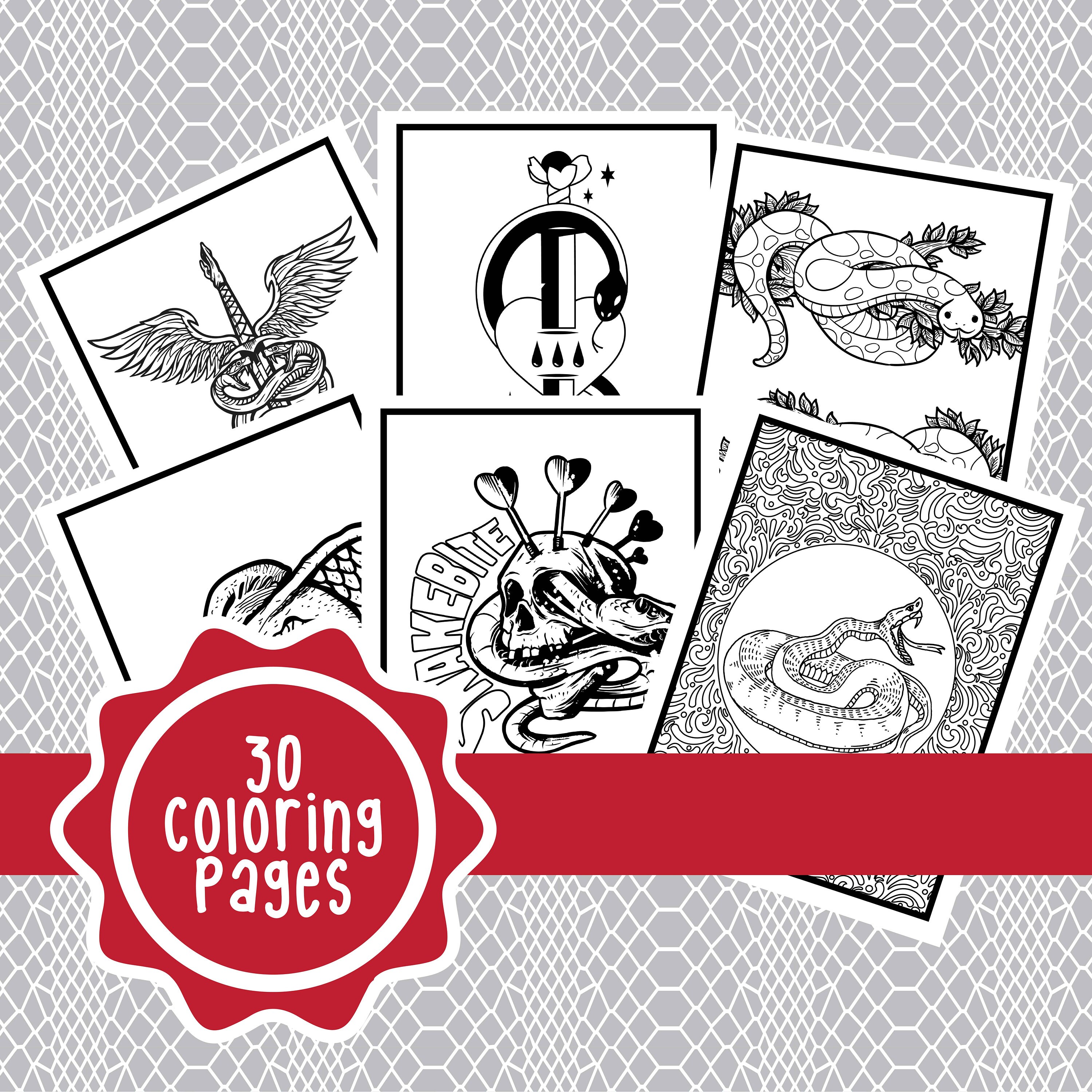 Serpent Adult Coloring and Activity Pages Printable Serpent - Etsy UK