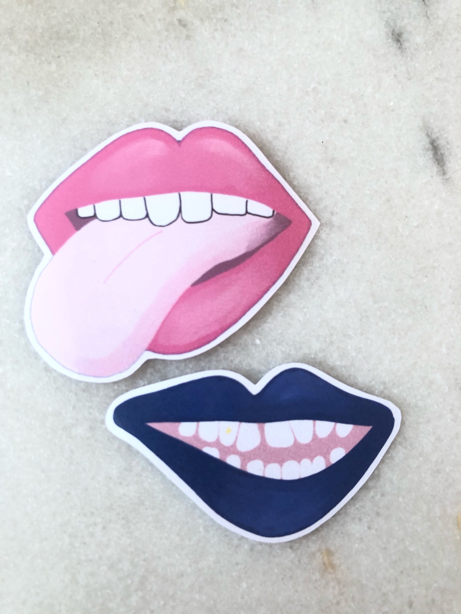 Mouth Sticker Colorful stickers fun stickers Illustrated Etsy