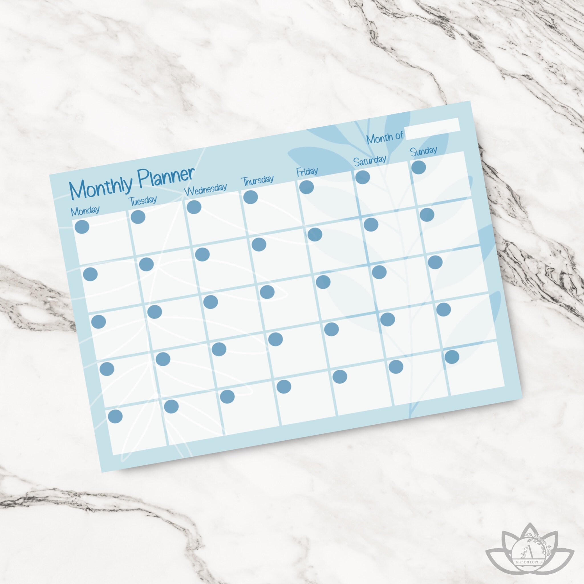 Minimalist Monthly planner notepad 50 tear away pages Etsy