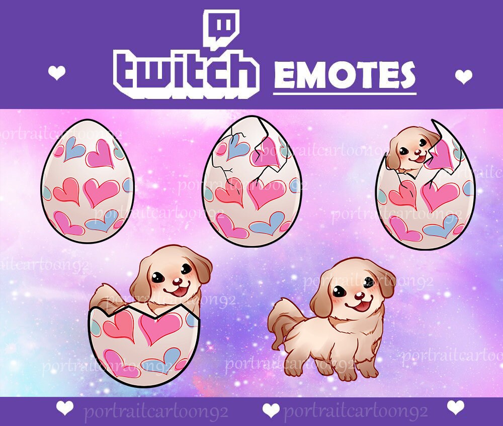 Dog Eggs Twitch Sub Badges Custom Twitch Emotes Sub Etsy