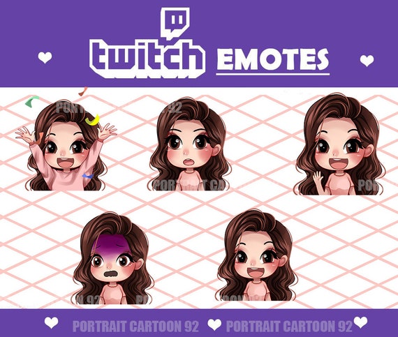 Chibi Girl Custom Twitch Emotes Sub Badge Icon For You/ | Etsy