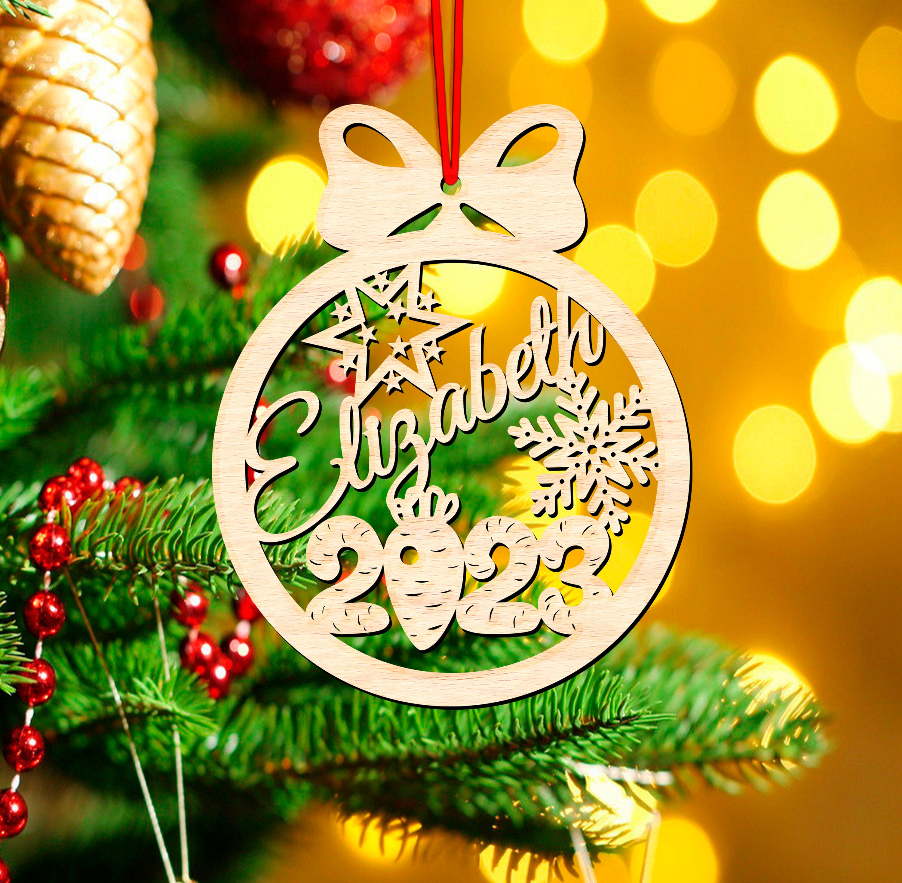 Christmas Ornaments 2023 SVG Laser Cut Files Personalizable 6 Etsy
