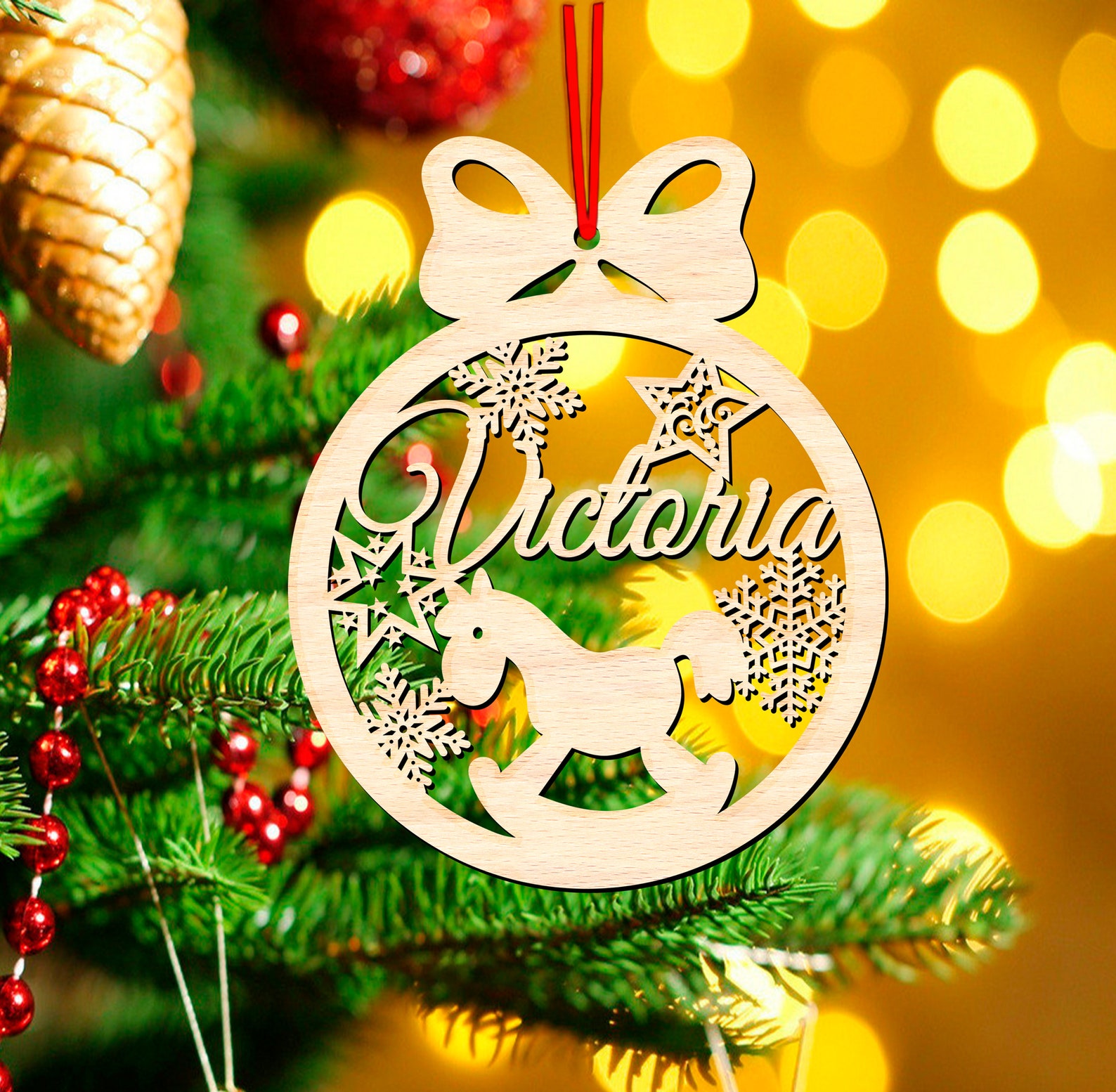 Christmas Ornaments 2023 SVG Laser Cut Files Personalizable 6 Etsy