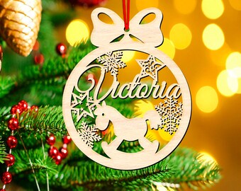 Personalized Christmas Ornament SVG Laser Cut Files, Designs