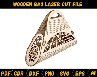 Pochette à Main En Bois Découpé Laser - Fait Main - Modèle Unique - Style Clutch