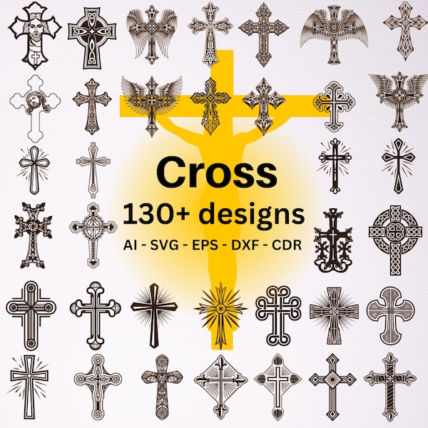 Cross SVG 130+ files for CorelDRAW, Cross Svg for tshirt, Christian Crosses Clipart, Catholic Svg Cut files for Cricut, CnC Vector Files