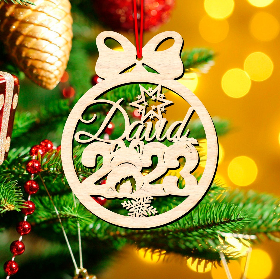 Christmas Ornaments 2023 SVG Laser Cut Files Personalizable 6 Etsy
