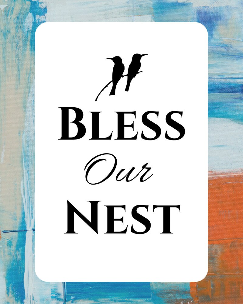 Bless Our Nest Print Quote Wall Art Typography Print Etsy