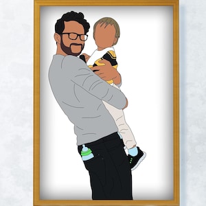 Custom Outline Photo Art, Portrait From Photo,Father's Day portrait, Custom Photo Gifts, Digital Portrait, SVG, PNG, JPEG