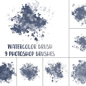 Watercolor photoshop brushes, watercolor brush strokes, png clipart watercolor, ps brushes, abr files, graphic design, photoshop brush set
