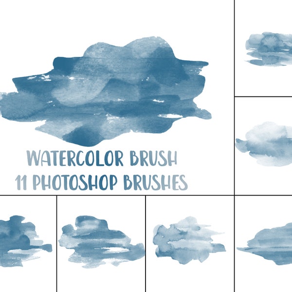 Photoshop brushes - Watercolor, watercolor brush strokes, png clipart watercolor, ps brushes, abr files, graphic design, photoshop brush set