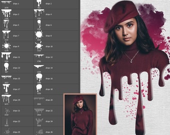 Pinsel für Photoshop – Tropfen, Pinseltropfen, PS-Pinsel, ABR-Dateien, Grafikdesign, Photoshop-Pinselset, Pinsel mit Spezialeffekten