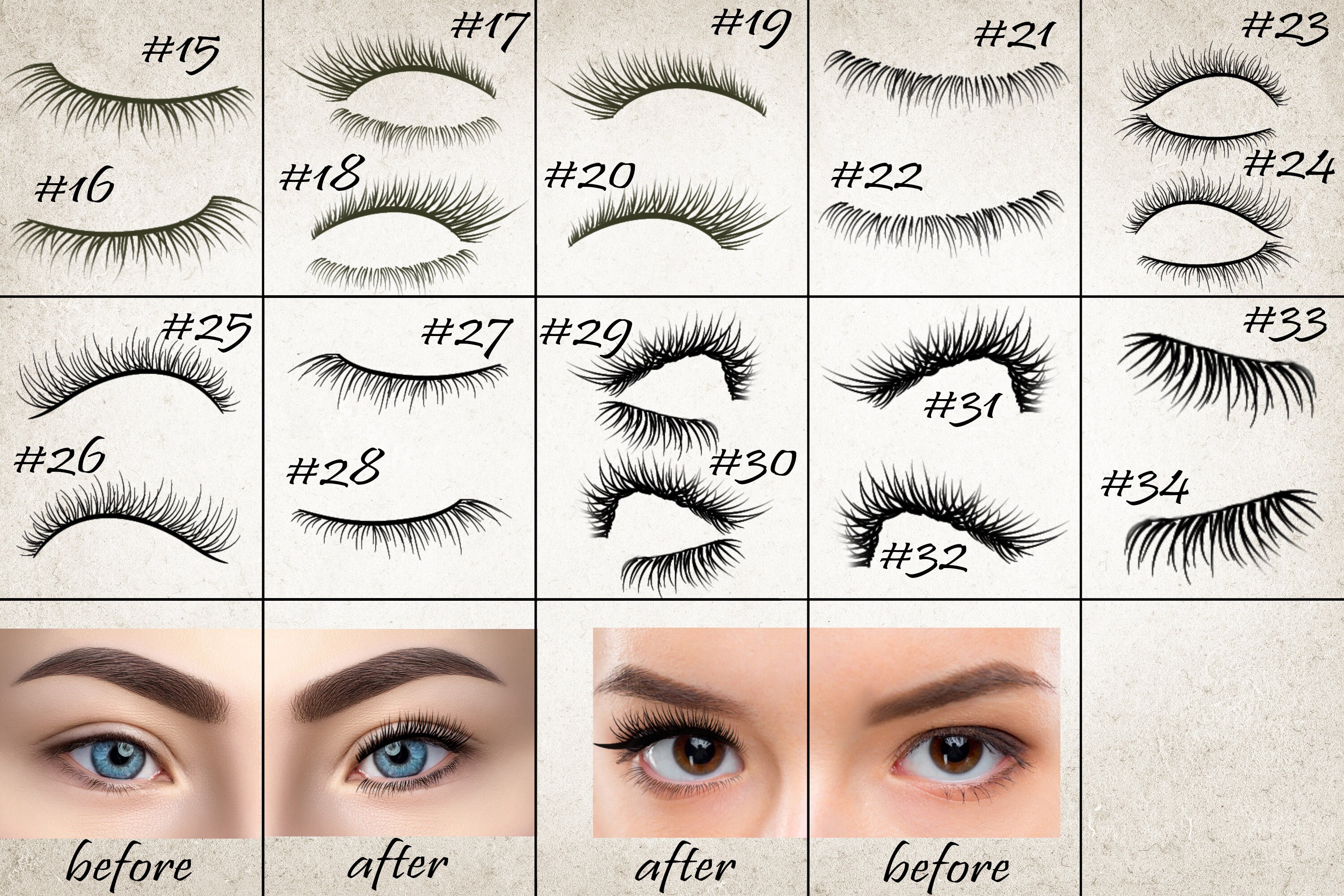 Eyelashes brushes eyelashesa set of 34 Etsy