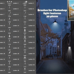 Brushes for Photoshop light lanterns, studio light, Light Beam, light, brushes abr, decor photo