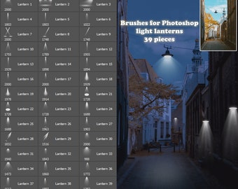 Pinceles de Photoshop de linternas de luz: Efectos de haz de luz (ABR)