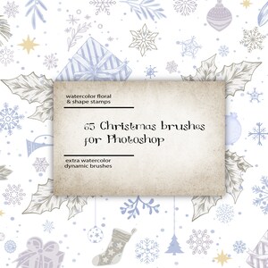 Christmas brushes for Photoshop, brushes for decoration, Christmas decor, snowflake brushes,snow,Christmas mood,Watercolor photoshop brushes