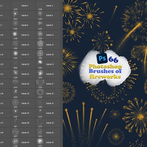 Fireworks, Photoshop brushes, new year, celebration, flashes in the sky, colorful fireworks, abr files,graphic design,photoshop brush set