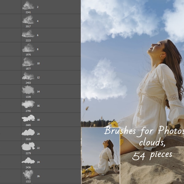 Brushes for photoshop,Cloud brushes, Photoshop brushes,  Cloud abr photoshop, Sky brushes, Digital sky, Cloudy sky, Realistic sky