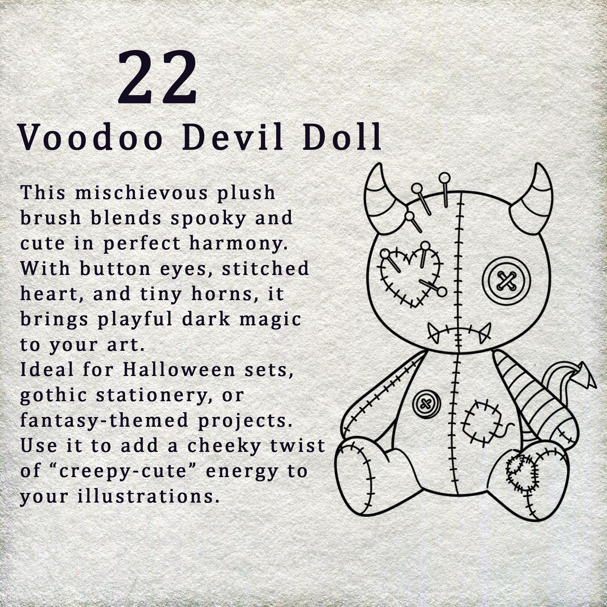 Voodoo Doll Brush Set for Procreate & Photoshop, Creepy Cute Halloween ...