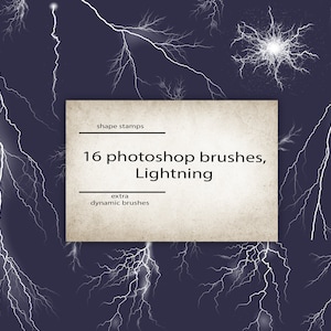 Fulmini: pennelli per Photoshop. Pennelli fulmini, fulmini abr, file abr, progettazione grafica, set di pennelli per Photoshop