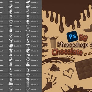 Chocolate, brushes for Photoshop, hot chocolate, sweet decor, abr files, cocoa, milk chocolate, coffee, cappuccino