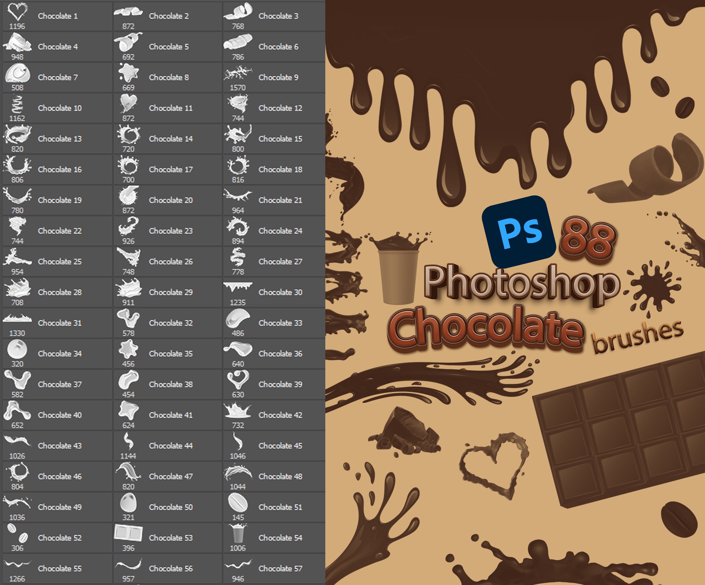 Chocolate Free Brushes - (54 Free Downloads)