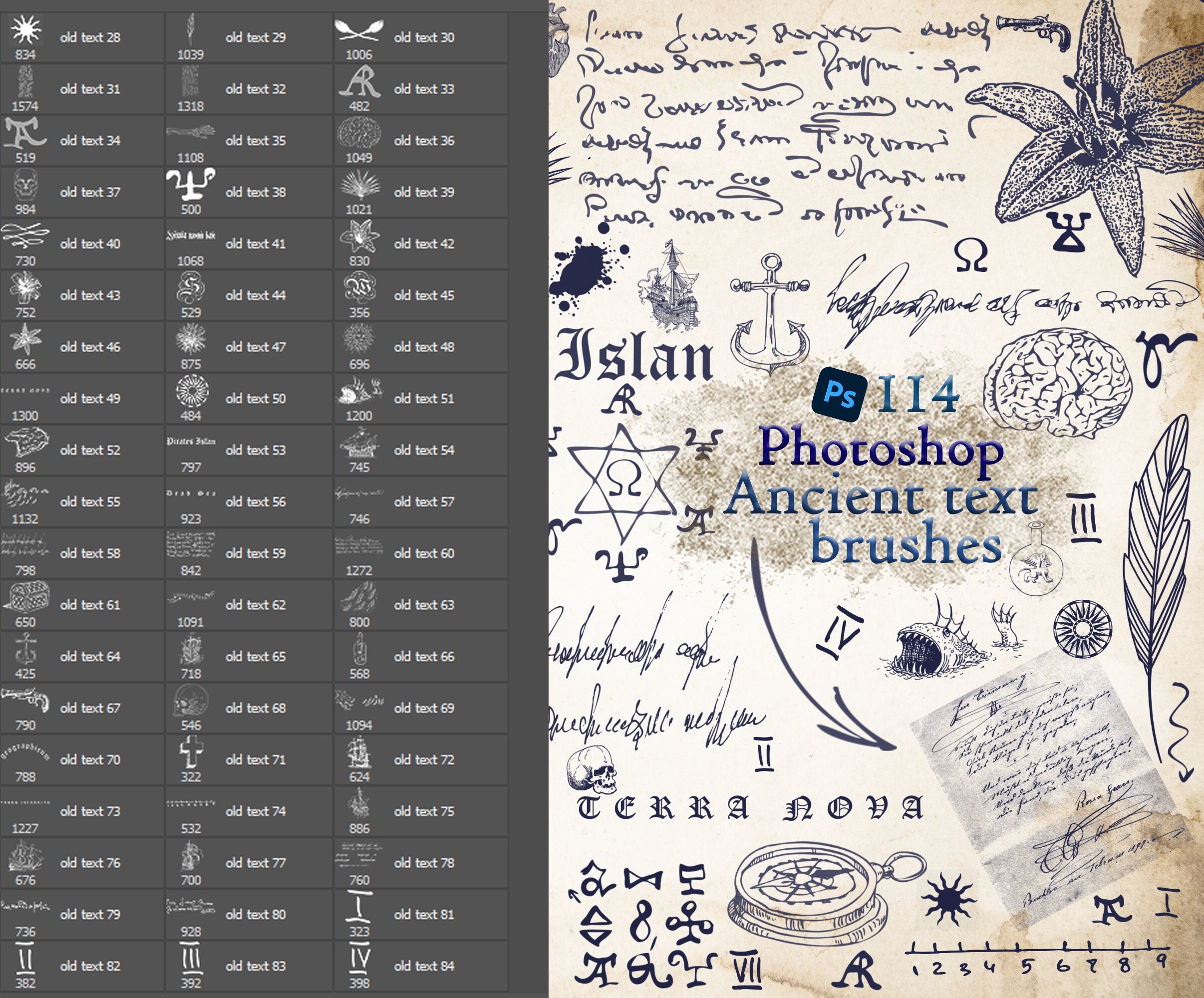 Old Text Brushes, Geography, Calligraphy, Old Maps, Ships