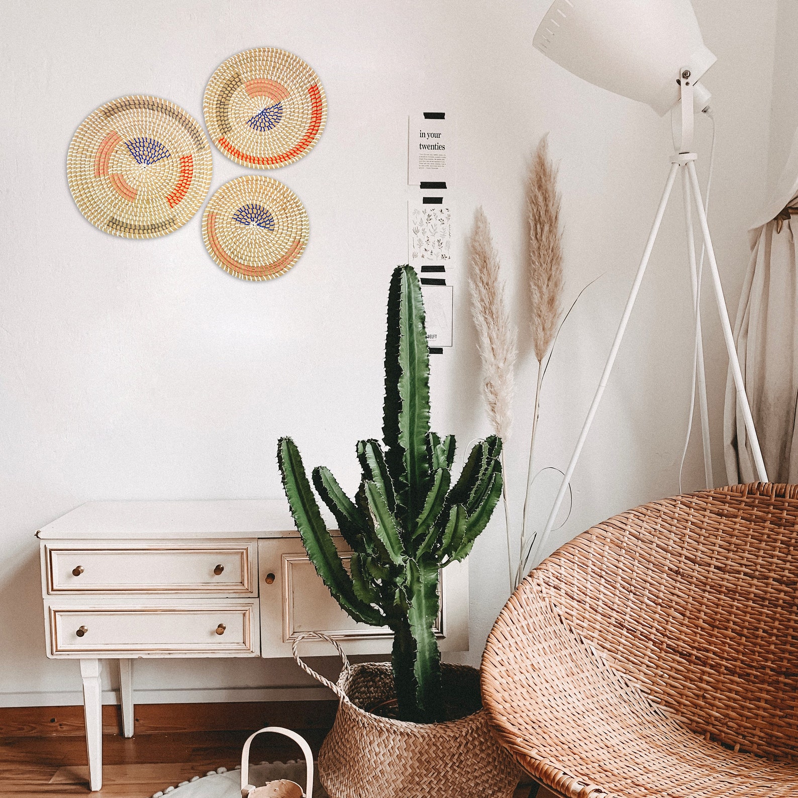 Set of 3 Boho Wall Decor Seagrass Wall Hanging Basket Etsy Finland