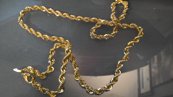 Thick Gold Rope Chain, Designer Chain Necklace, C… - image 5