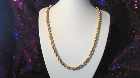 Thick Gold Rope Chain, Designer Chain Necklace, C… - image 7