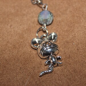 Mouse Necklace, Handmade Womens Necklace, Silver Chain with Mouse Pendant