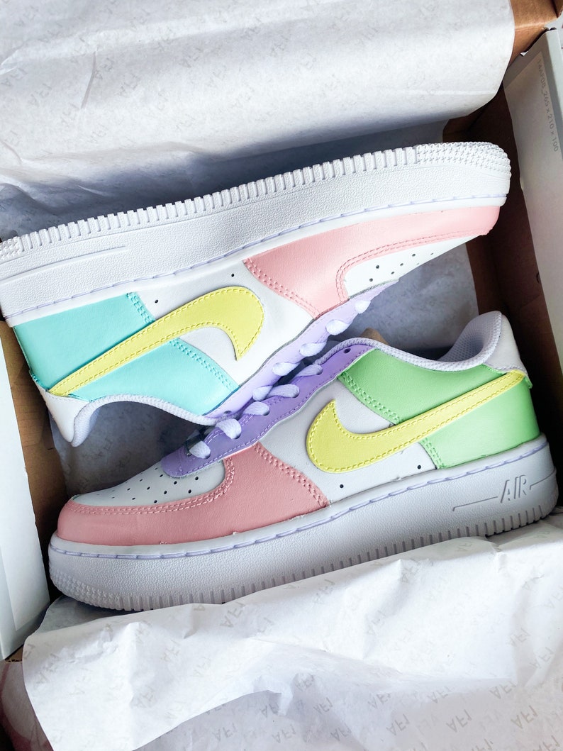 Modo di colore personalizzato pastello Air Force 1s Etsy Modo di colore personalizzato pastello Air Force 1s Etsy