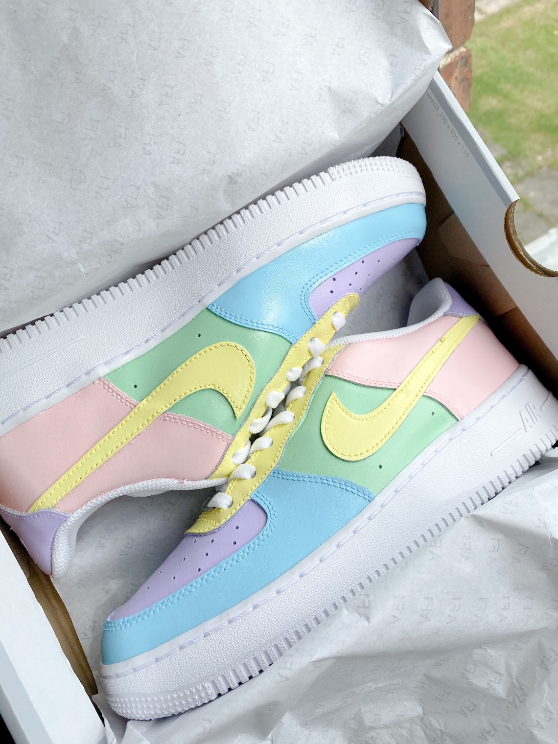 Pastel rainbow custom Air Force 1 | Etsy