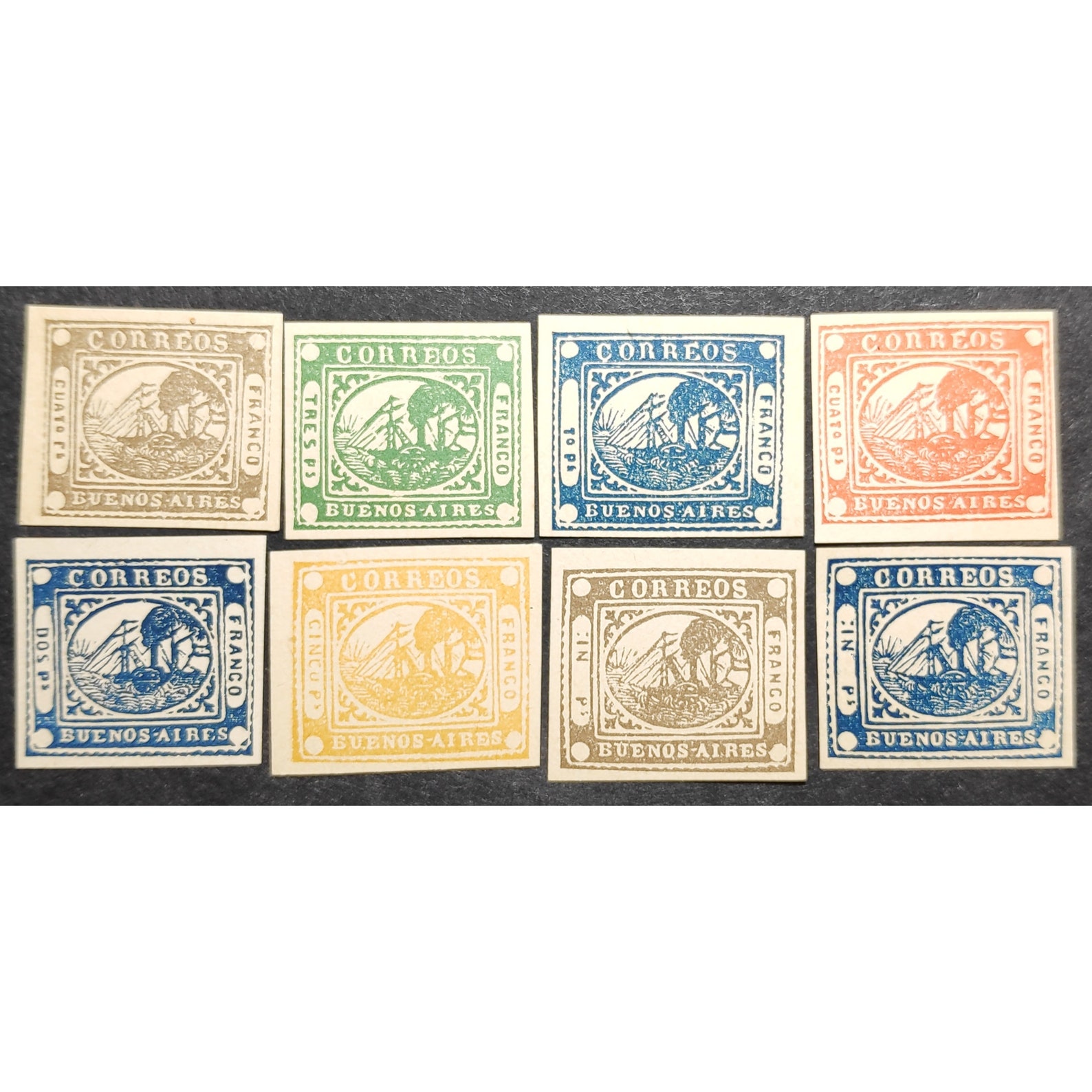 Buenos Aires reprint 1858 postage stamps collection Etsy