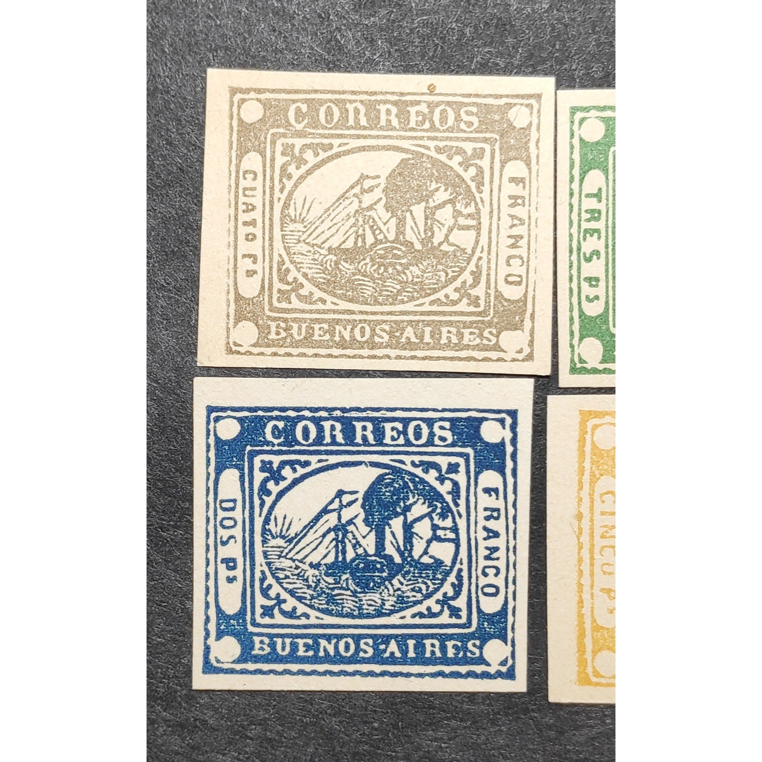 Buenos Aires reprint 1858 postage stamps collection Etsy