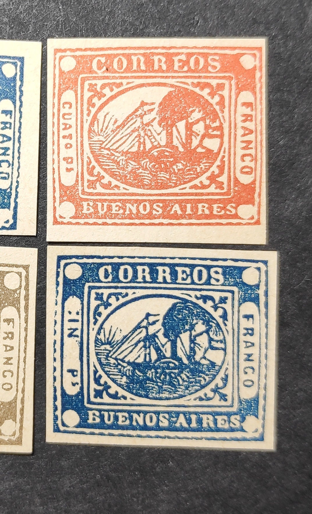 Buenos Aires reprint 1858 postage stamps collection Etsy