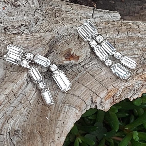 Kramer Rhinestone Earring Set, Backdrop Rhineston… - image 5