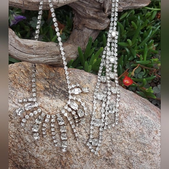 Kramer Rhinestone Earring Set, Backdrop Rhineston… - image 2