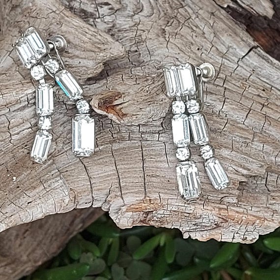 Kramer Rhinestone Earring Set, Backdrop Rhineston… - image 6