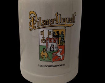Pilsner Urquell Stoneware Beer Stein Mug, Czechoslovakia (0.5L)