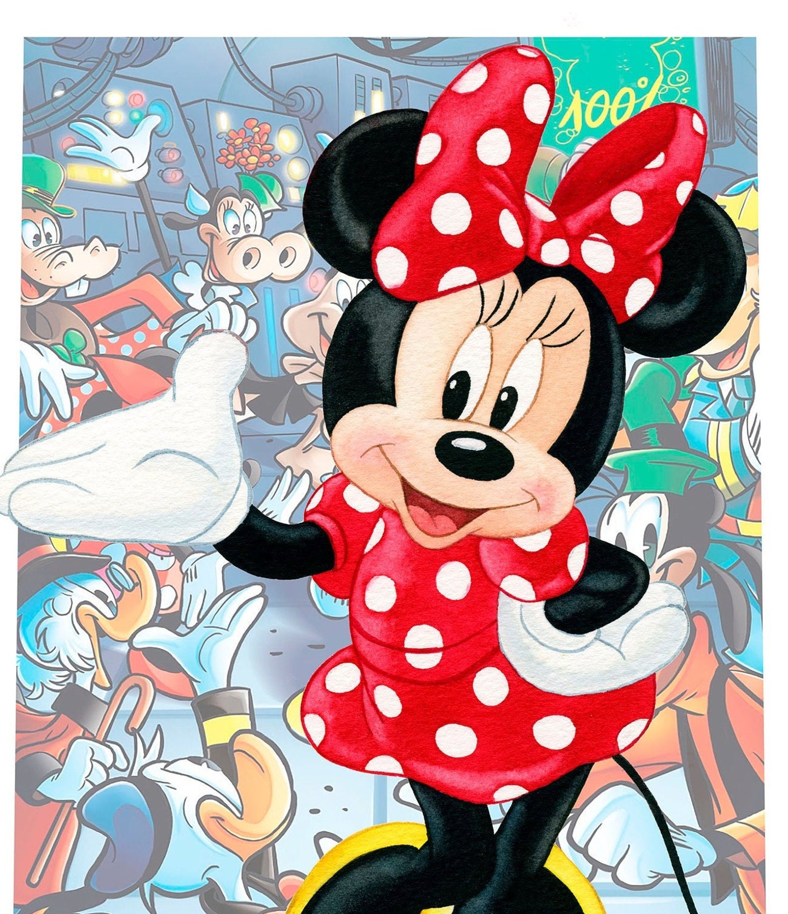 Minnie Mouse watercolor art print Download printable poster | Etsy