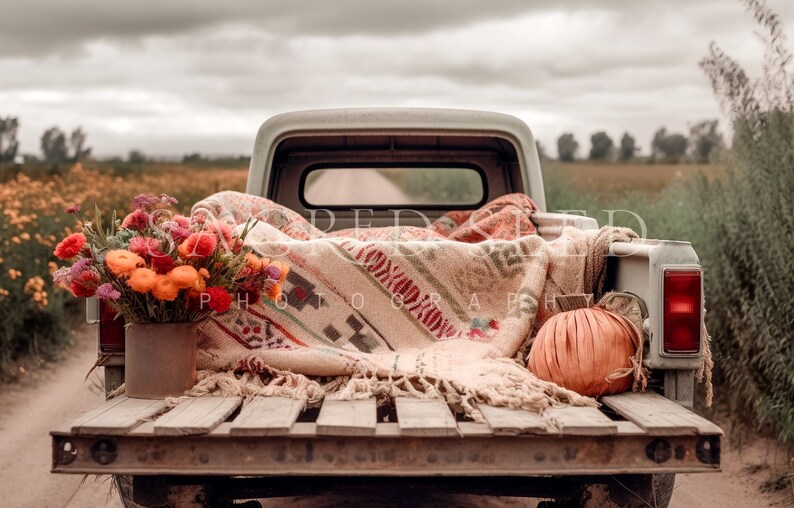 Spring Trcuk Background Spring Vintage Truck Backdrop Summer Digital Backdrop - Etsy