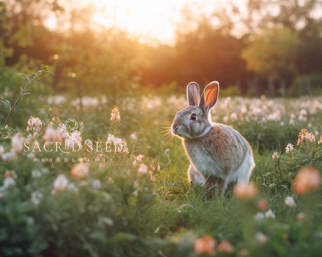 12 Easter Bunny, Rabbit Outdoor Spring Digital Background, Backdrop ...