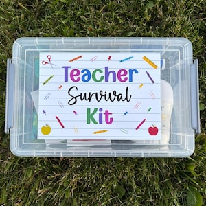 Teacher&#39;s Survival Kit Digital Download, Student Gift for Teacher, Appreciation Week, Printable Label