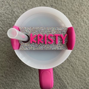 Custom Tumbler Toppers - Personalized Acrylic Name Plate for 30 & 40 oz, Handmade Lid Tag, Unique Tumbler Accessory Gift
