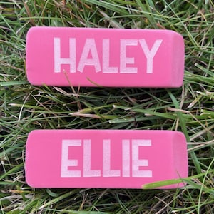 Personalized Pink Pearl Eraser 2 PACK, Custom Back to School Supplies, Engraved Erasers, Gift for Students