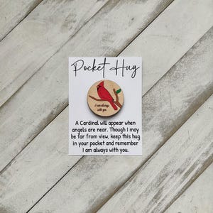 Cardinal Pocket Hug, I am always with you, Cardinal Token, Condolence Gift, Loss of a loved one