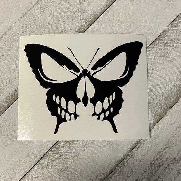 Butterfly Skull Decal