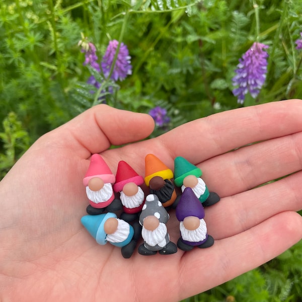 Mini polymer clay gnomes