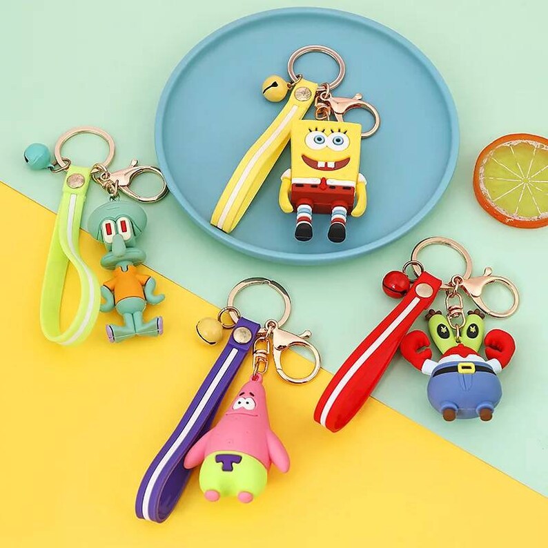 SpongeBob SquarePants Trendy Cool Key Chains Lovely Key Rings Etsy